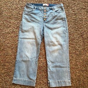 Cabi Palm Beach Crop Jeans Light Wash Size 14